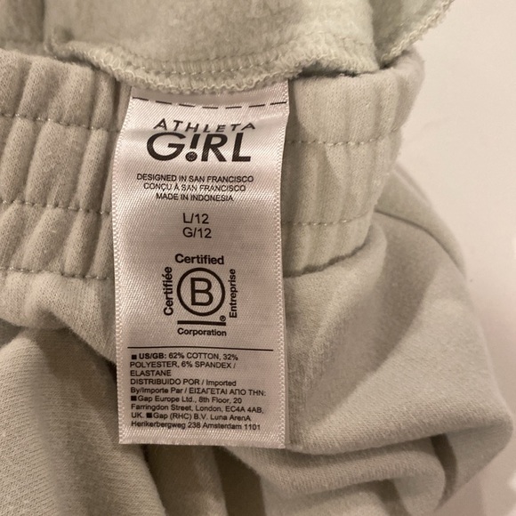 Athleta Girls Fleece Jogger, size L (12), Light Celery Green color - Picture 3 of 4
